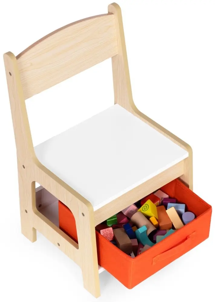 Set masa + 2 scaune Ecotoys ZKC-1C (Natural/White) - 8