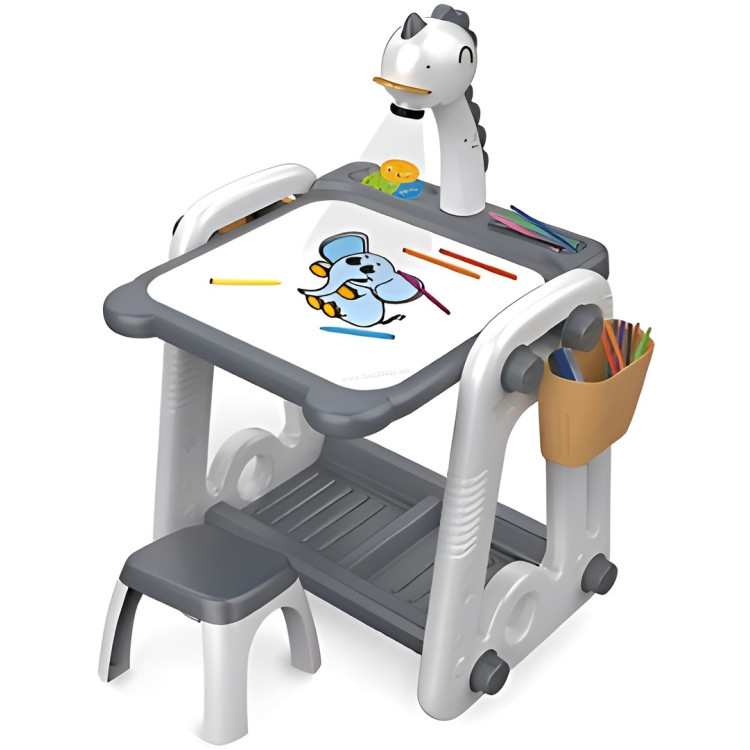 Set masa cu proiector+scaun Essa Toys 3in1 Talented Painter (Grey)