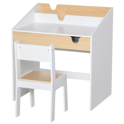 Набор парта со стулом Homcom 312-037 (White/Natural) Thumb