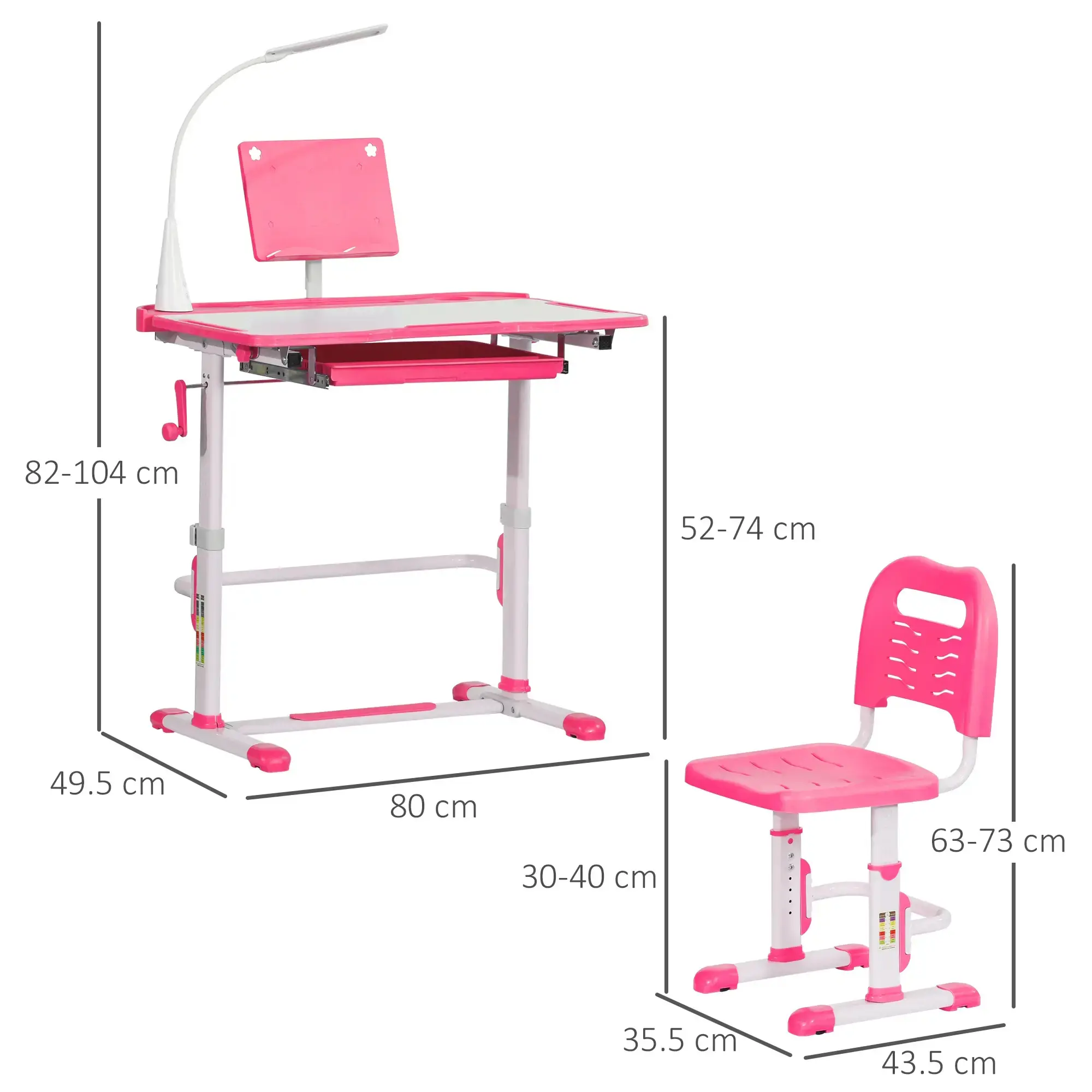 Set banca si scaun Homcom 312-059PK (Pink) - 3