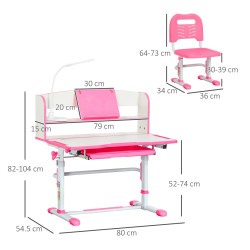 Набор парта со стулом Homcom 312-060PK (White/Pink) Thumb