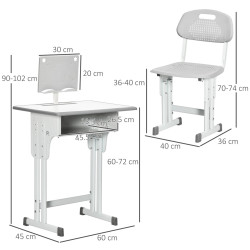 Set banca si scaun Homcom 312-061V00GY (Grey) Thumb