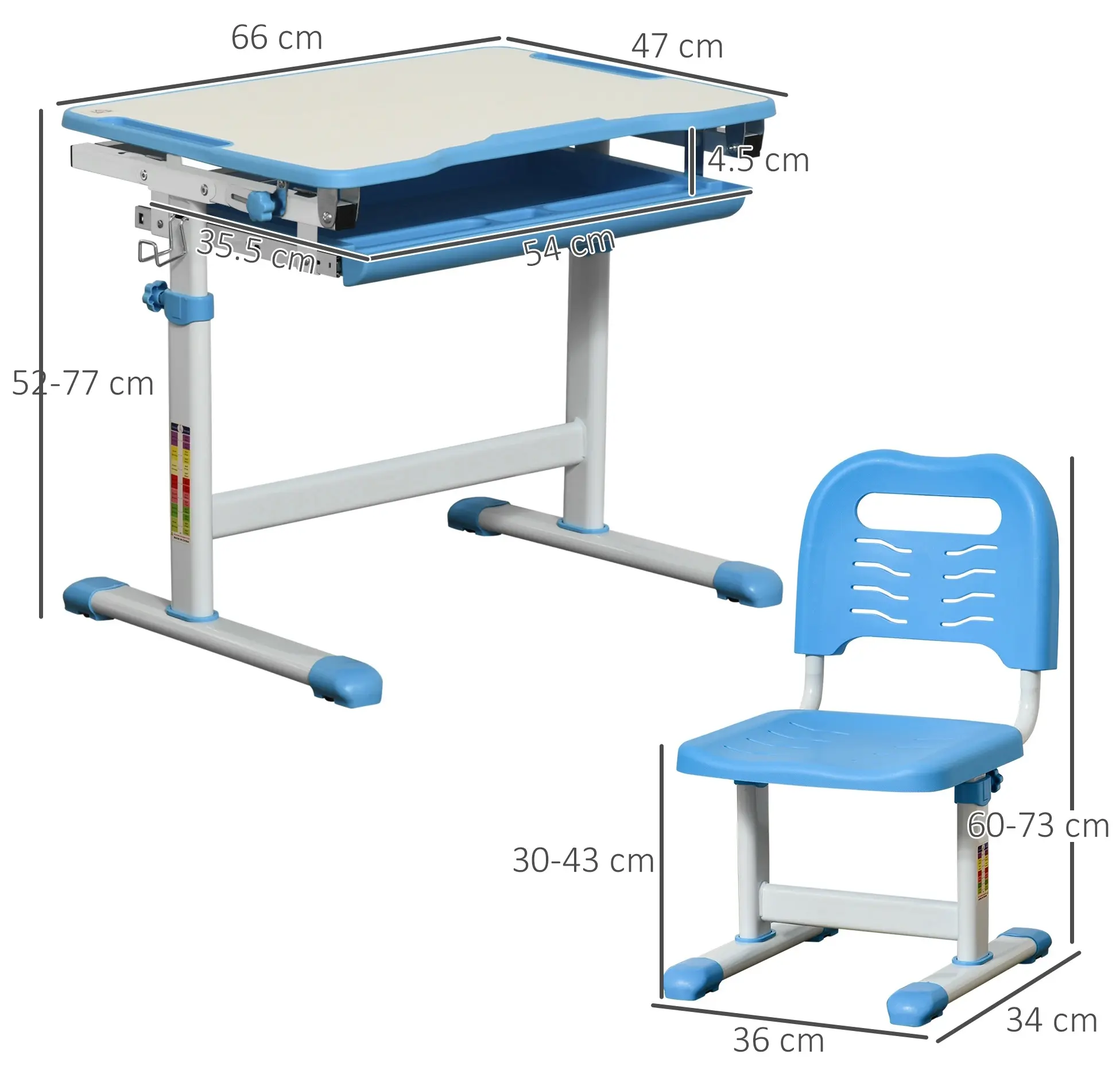 Set banca si scaun Homcom 312-064 (Blue) - 4