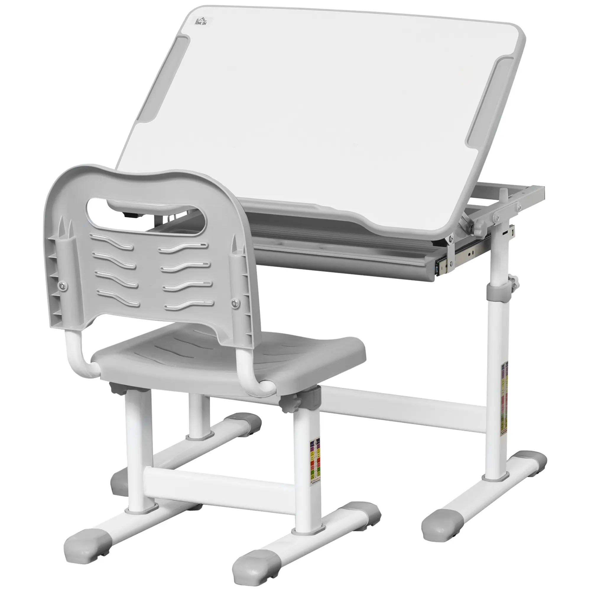 Набор парта со стулом Homcom 312-064V80GY (White/Grey) - 2