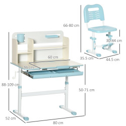 Set banca si scaun Homcom 312-087V00BU (Blue) Thumb