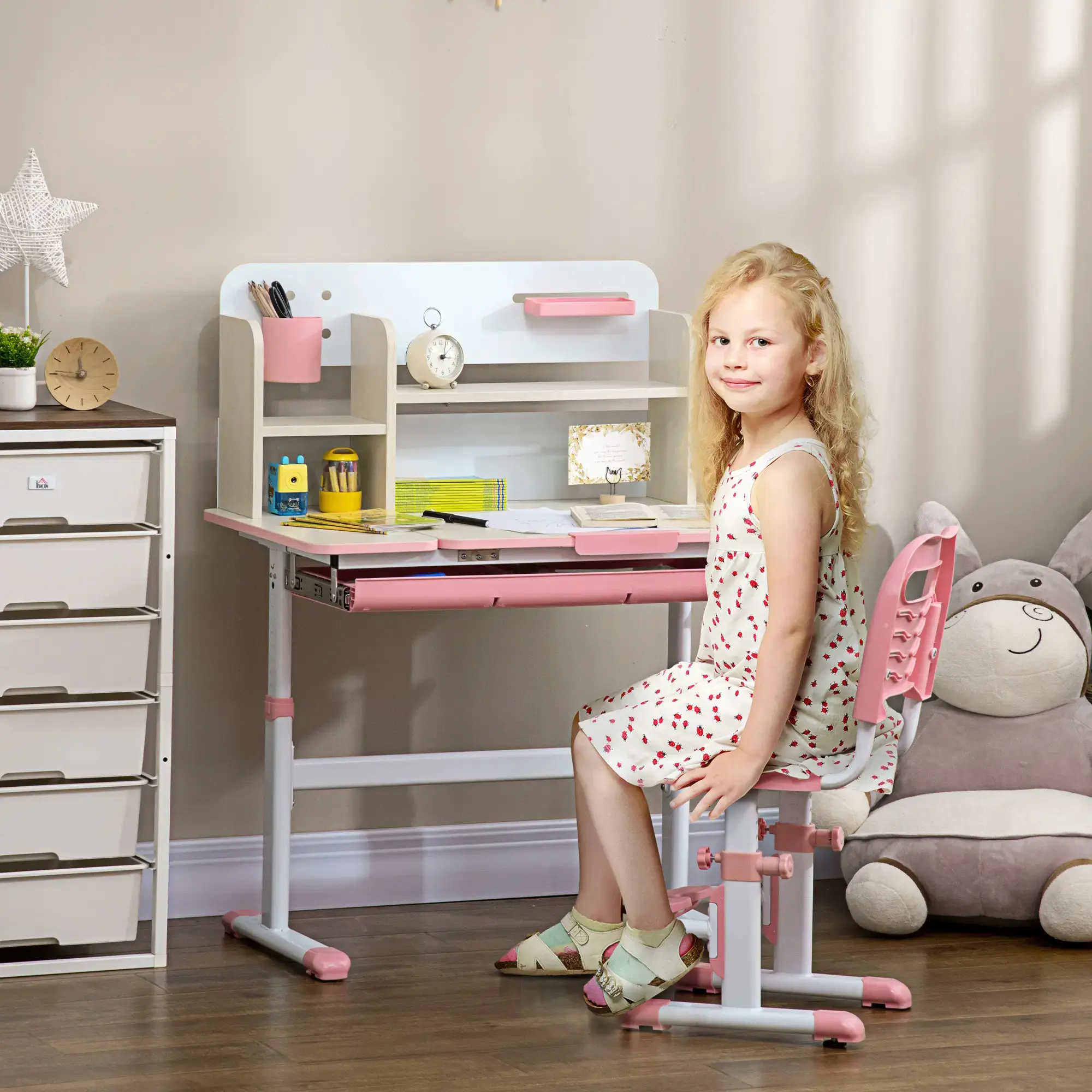Set banca si scaun Homcom 312-087V00PK (Pink) - 6