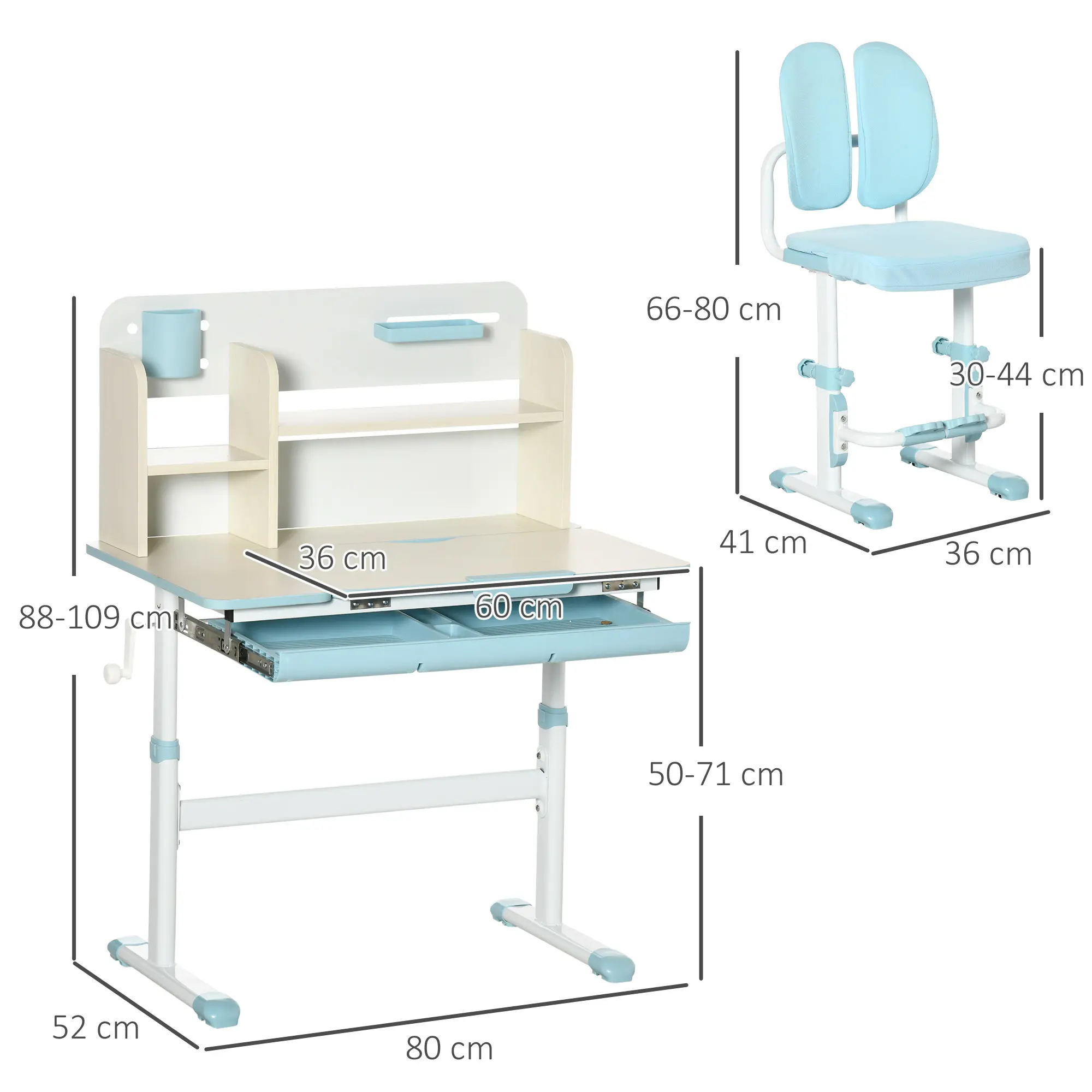 Set banca si scaun Homcom 312-088V00BU (Blue) - 4