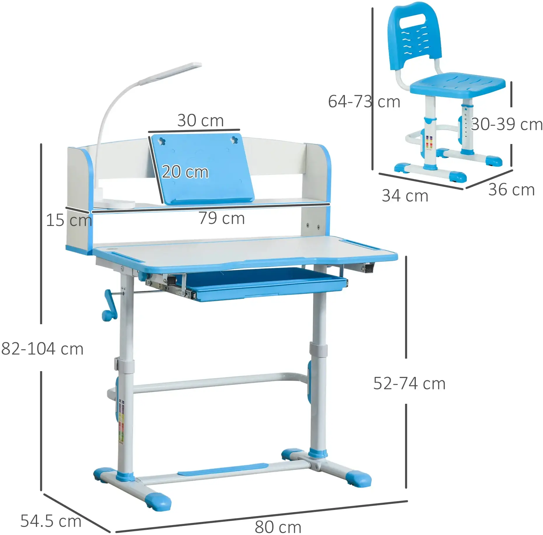 Set banca + scaun Homcom 312-060BU (Blue) - 7