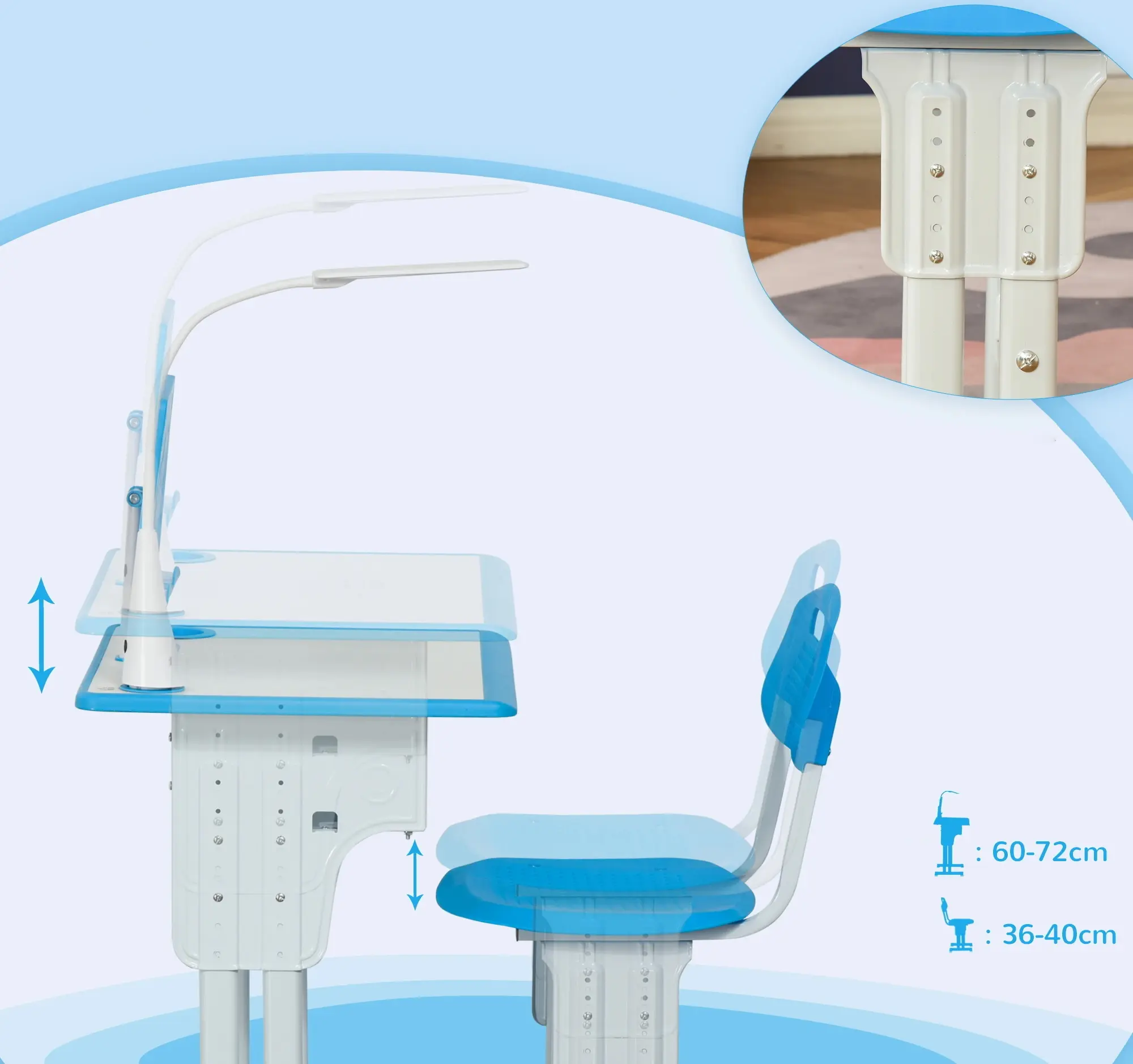Set banca + scaun Homcom 312-061BU (Blue) - 7