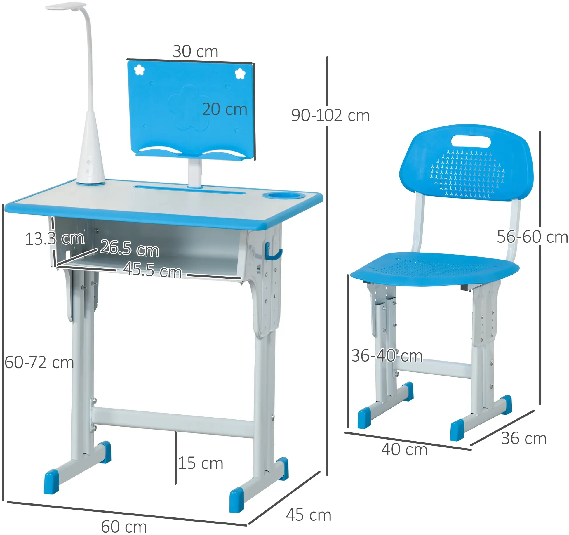 Set banca + scaun Homcom 312-061BU (Blue) - 8