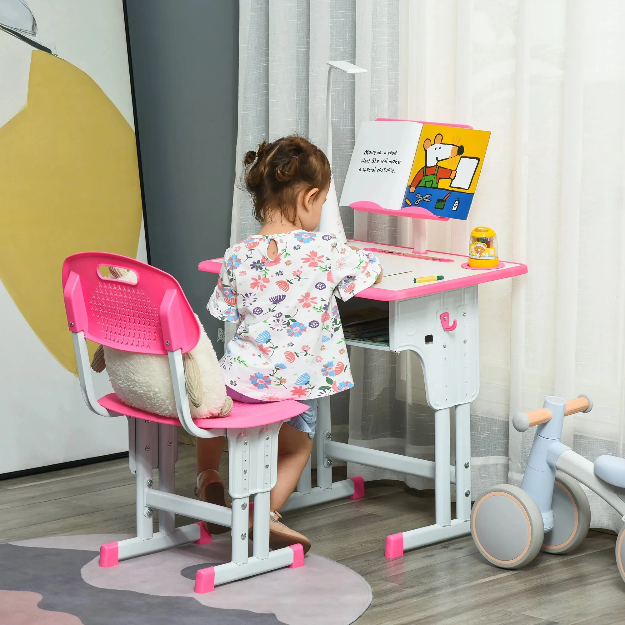 Набор парта + стул Homcom 312-061PK (Pink) - 3