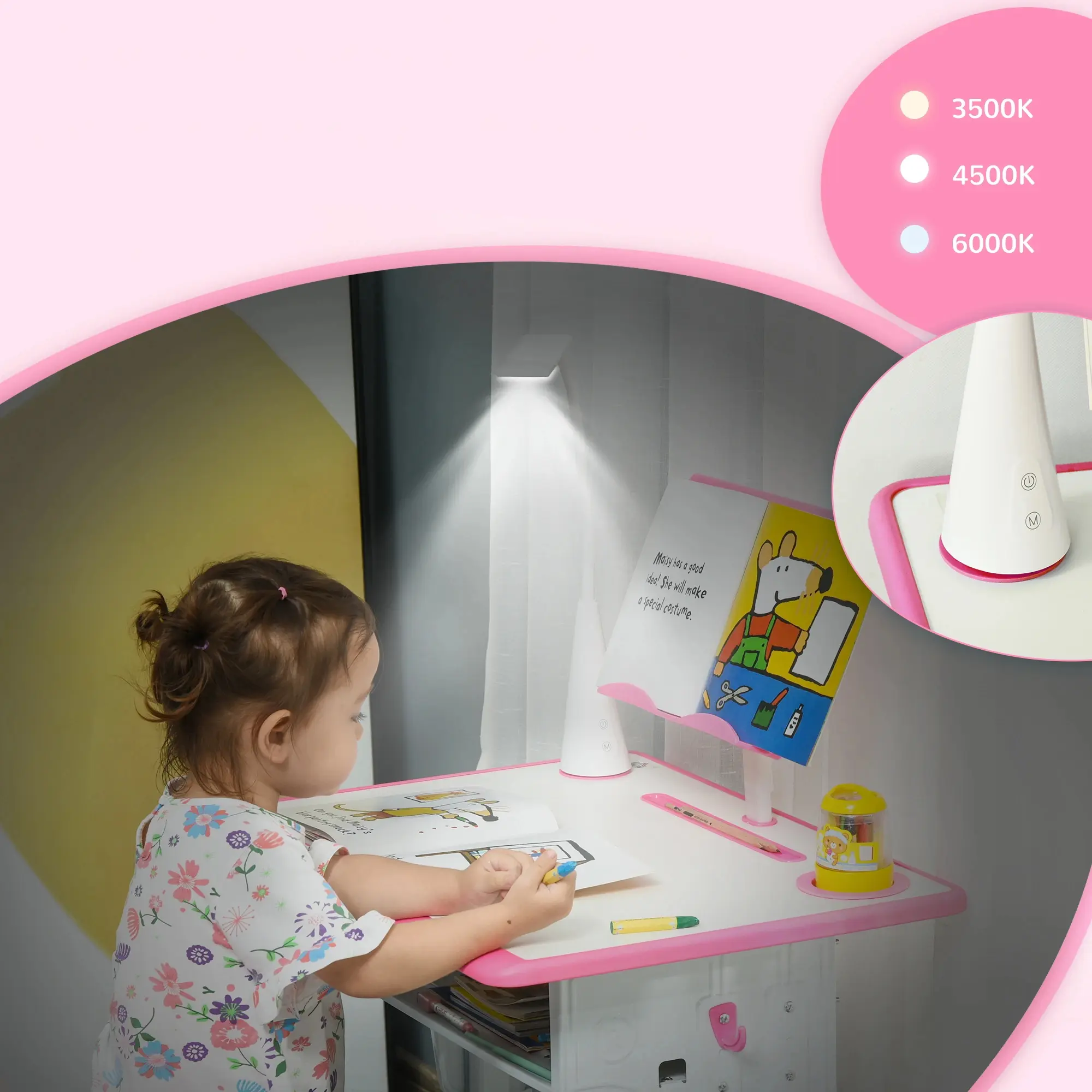 Набор парта + стул Homcom 312-061PK (Pink) - 5