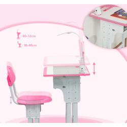 Набор парта + стул Homcom 312-061PK (Pink) Thumb