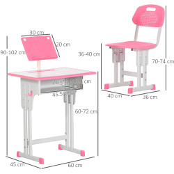 Set banca + scaun Homcom 312-061V00PK (Pink) Thumb