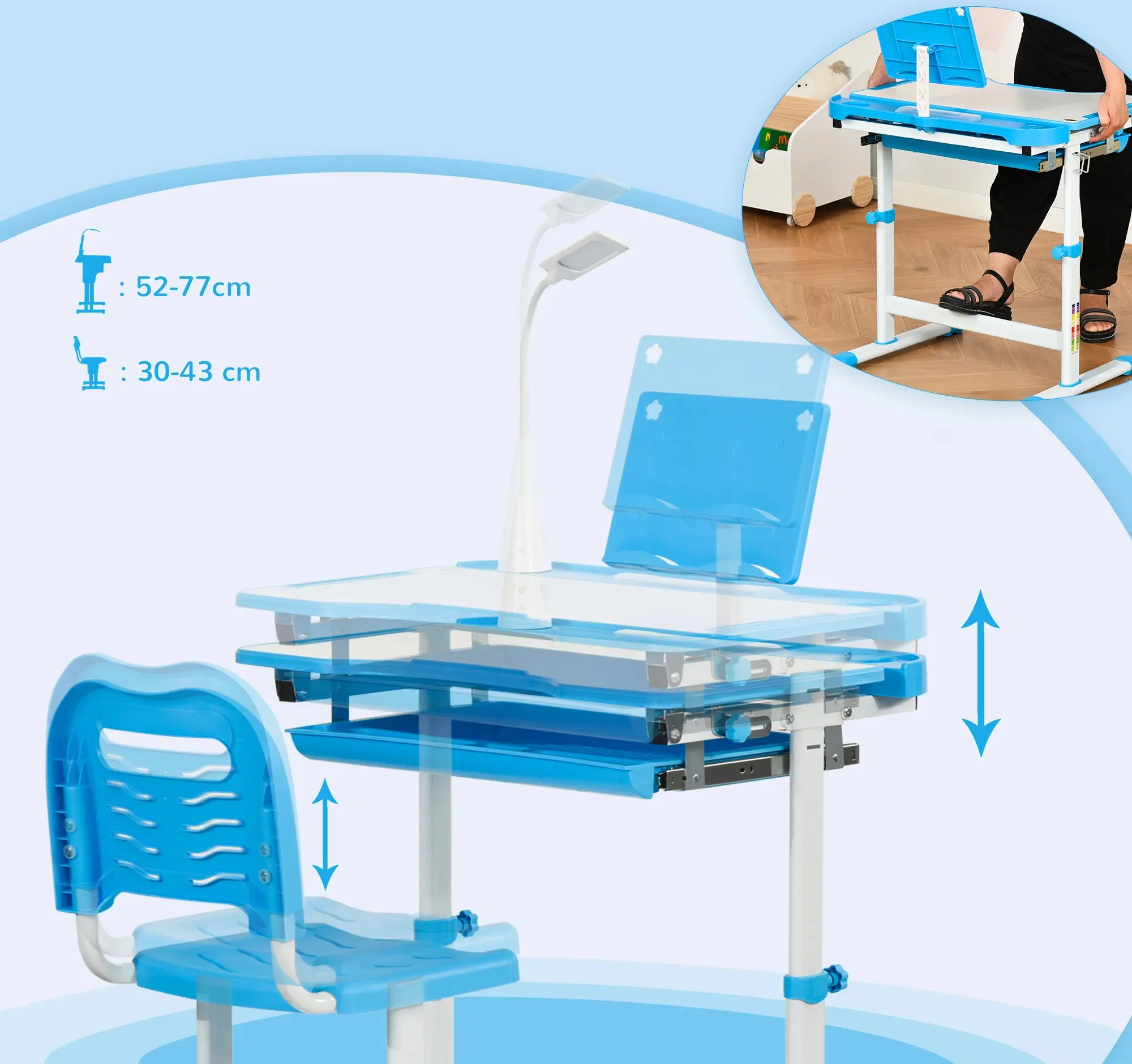 Set banca + scaun Homcom 312-062BU (Blue) - 7