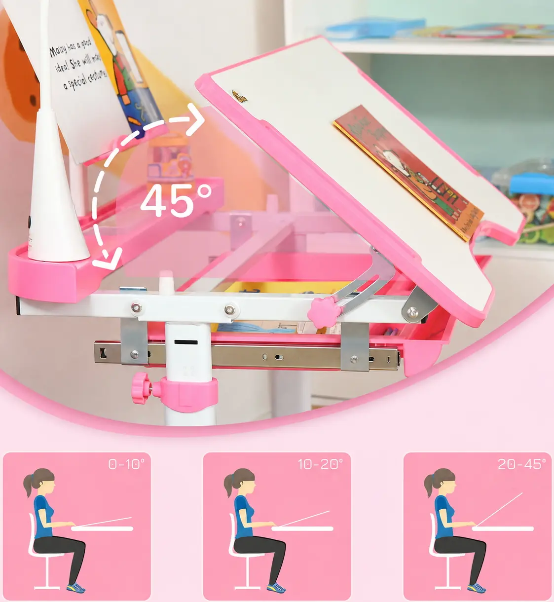 Set banca + scaun Homcom 312-062PK (Pink) - 5