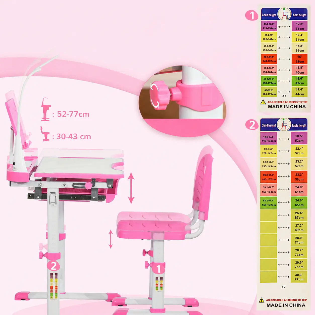 Set banca + scaun Homcom 312-062PK (Pink) - 7