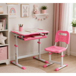 Set banca + scaun Homcom 312-064V80PK (Pink)