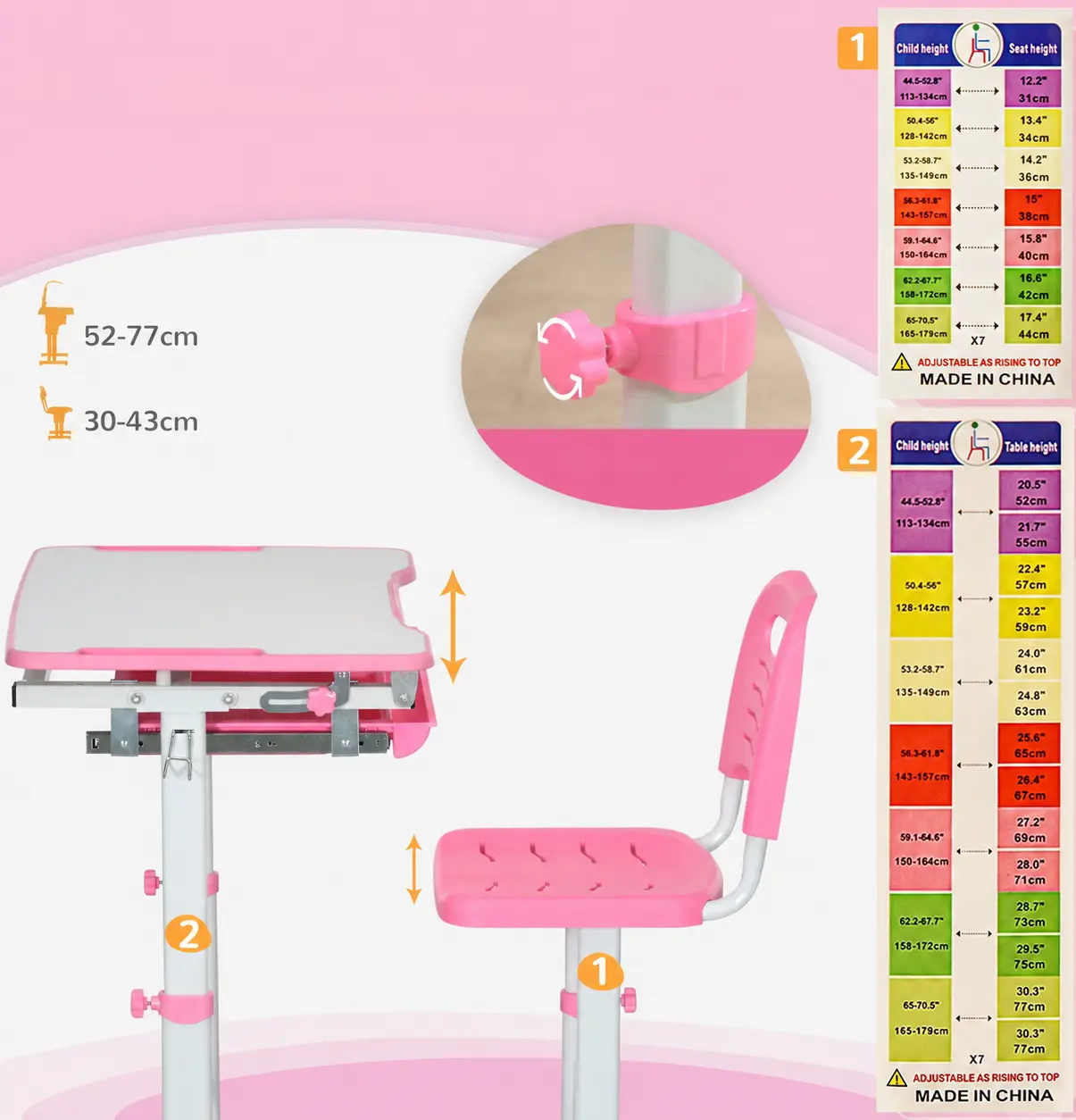 Set banca + scaun Homcom 312-064V80PK (Pink) - 8