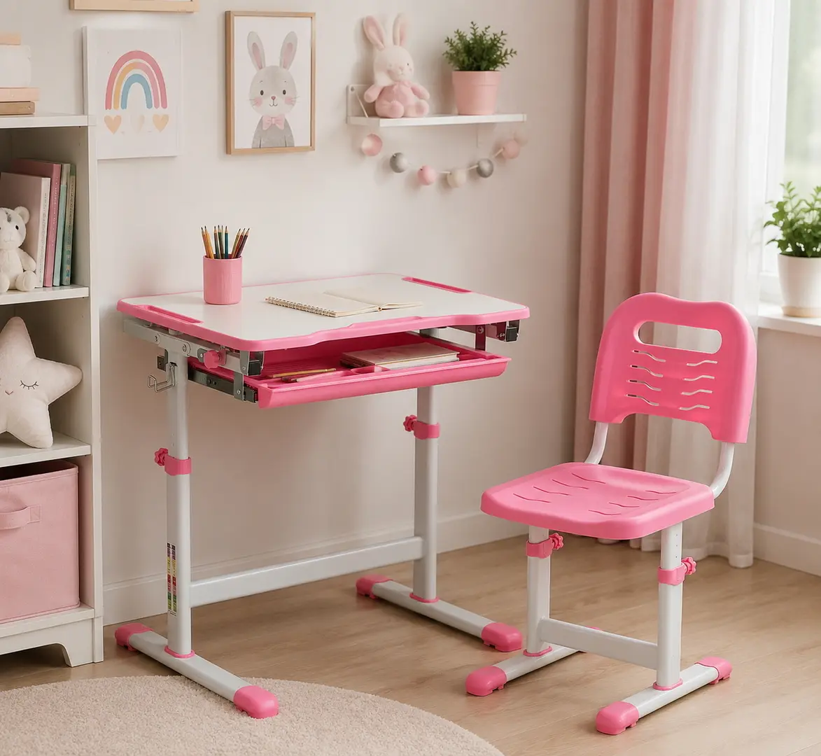 Set banca + scaun Homcom 312-064V80PK (Pink)