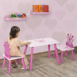 Set masa + 2 scaune Homcom 312-015 (Pink) Thumb