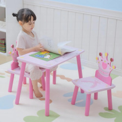 Set masa + 2 scaune Homcom 312-015 (Pink) Thumb