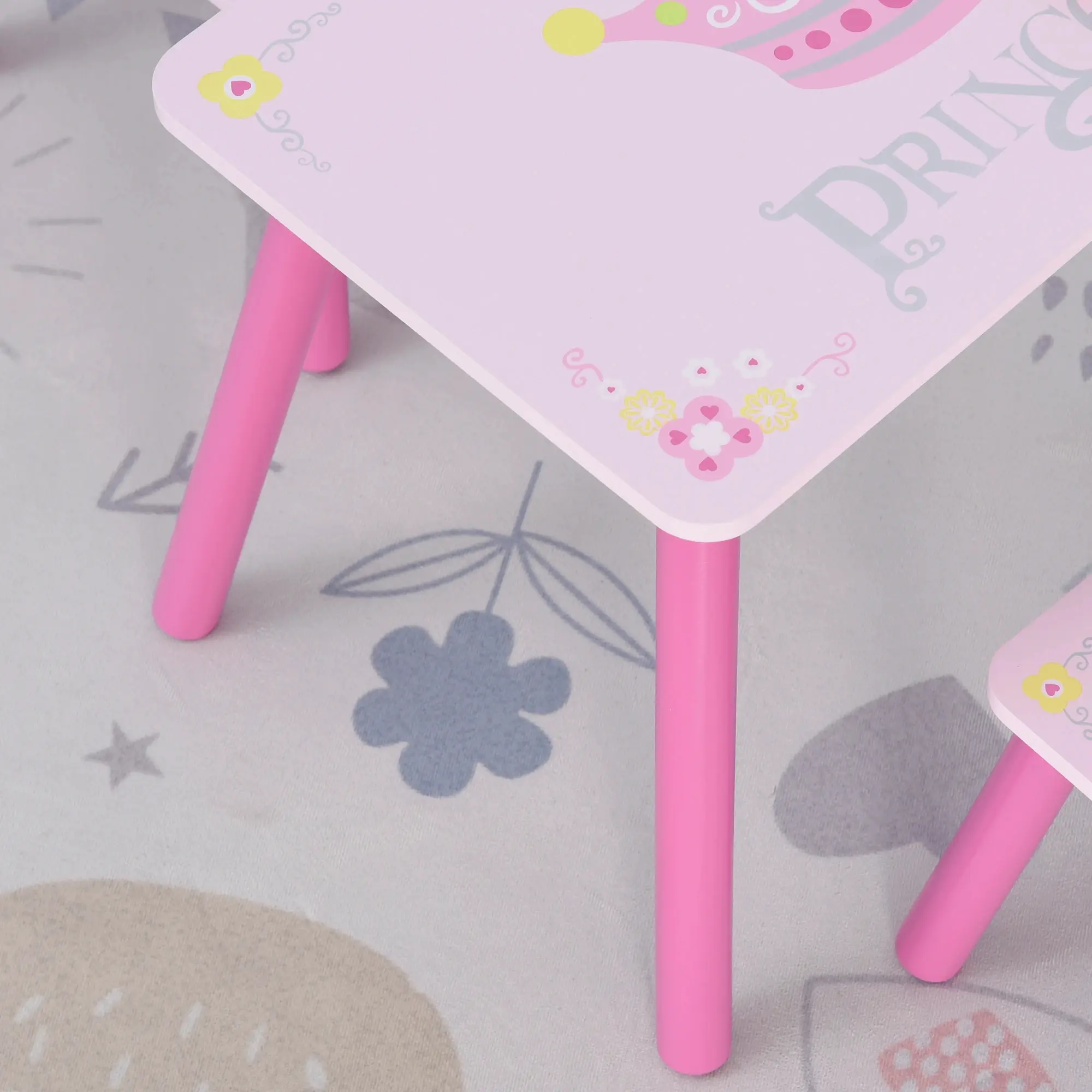 Set masa + 2 scaune Homcom 312-015 (Pink) - 5