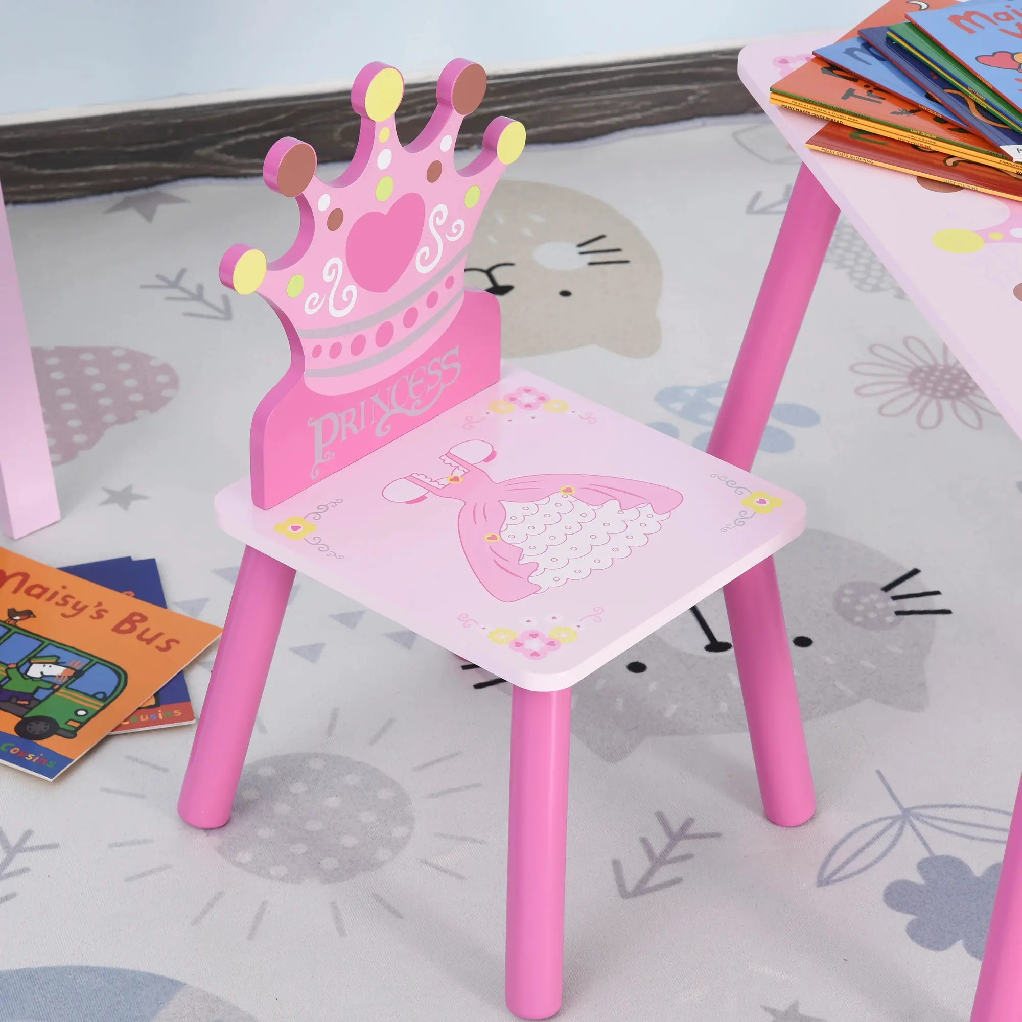 Set masa + 2 scaune Homcom 312-015 (Pink) - 7