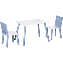 Set masa + 2 scaune Homcom 312-035 60x40x43 cm (White/Light Blue) Thumb
