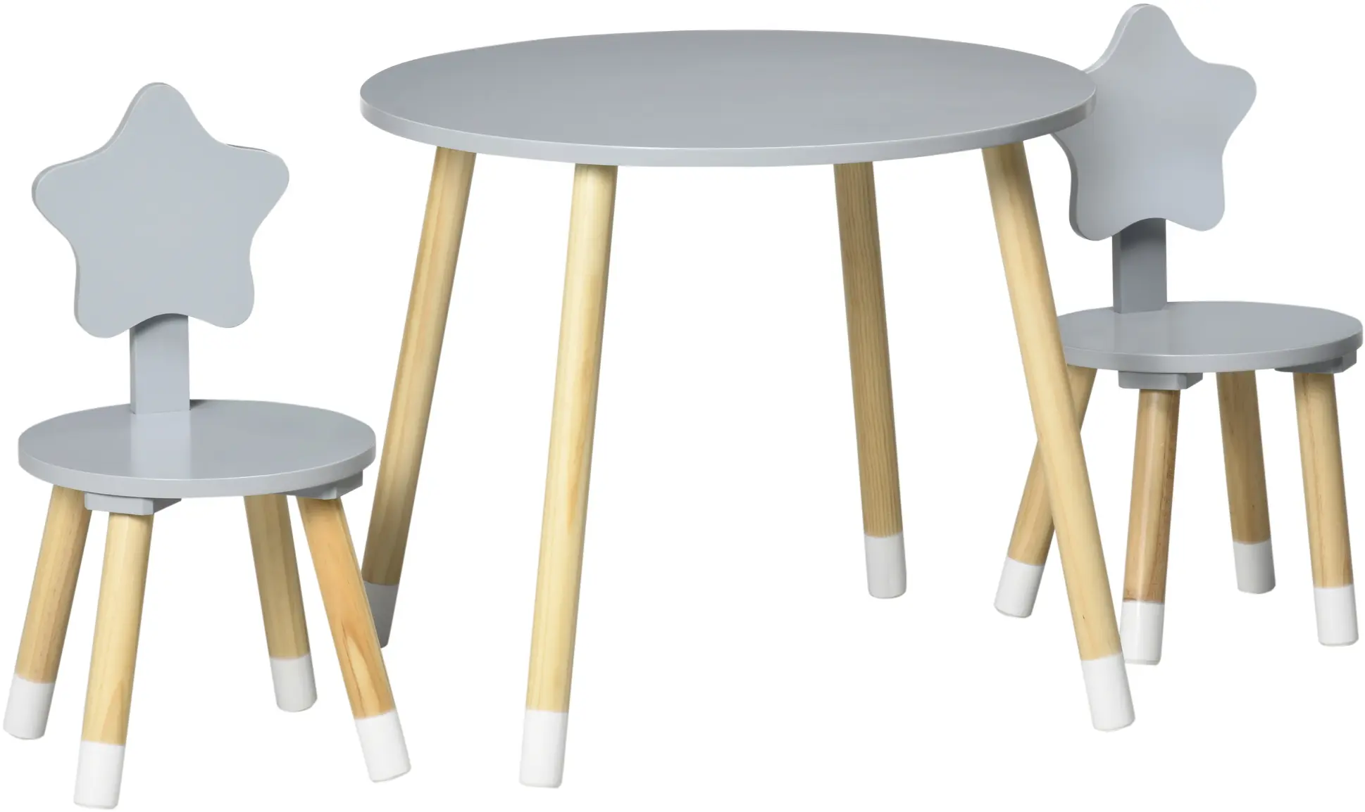 Set masa + 2 scaune Homcom 312-080V00GY (Light Grey/Birch) - 2