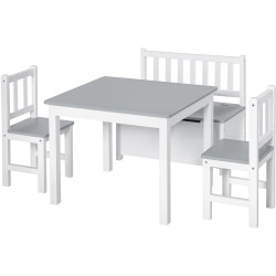 Set masa + 2 scaune + banca Homcom 312-001GY (Grey/White) Thumb