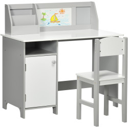 Set masa + scaun Homcom 312-089V00GY (White/Grey) Thumb