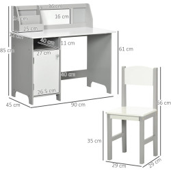 Set masa + scaun Homcom 312-089V00GY (White/Grey) Thumb