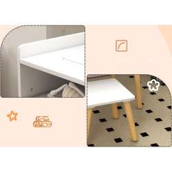 Set masa + scaun Homcom 312-110V80WT (White/Grey/Natural Wood) Thumb