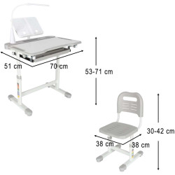 Set masa+scaun Ikonka KX2974 (Grey) Thumb