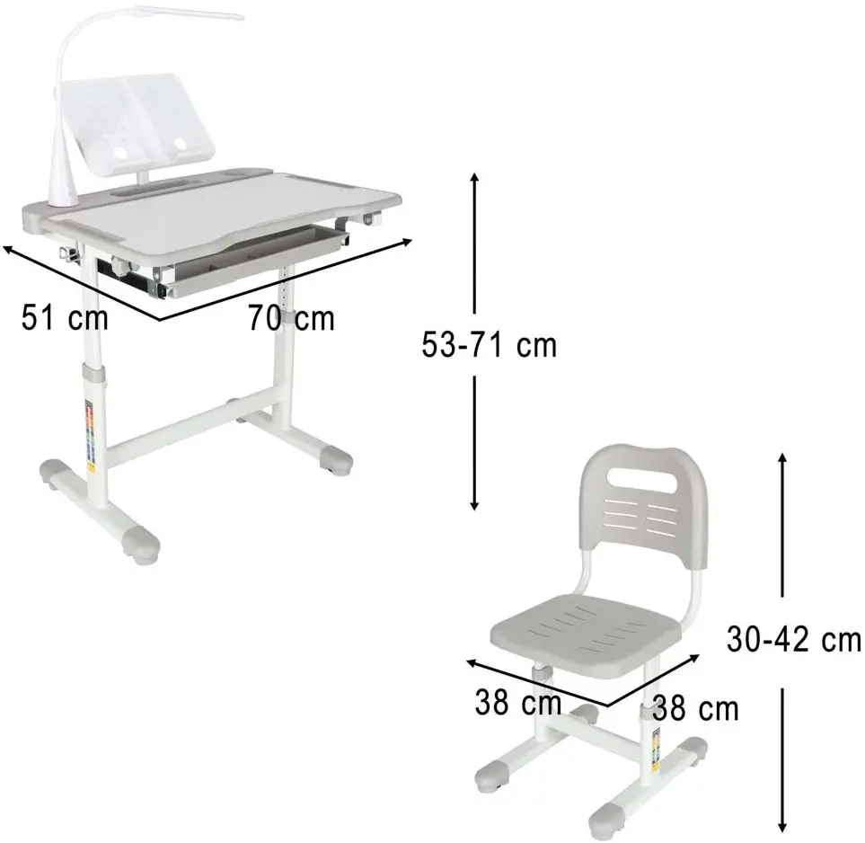 Set masa+scaun Ikonka KX2974 (Grey) - 10