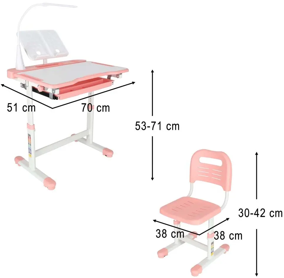 Set masa+scaun Ikonka KX2974_1 (Pink) - 10