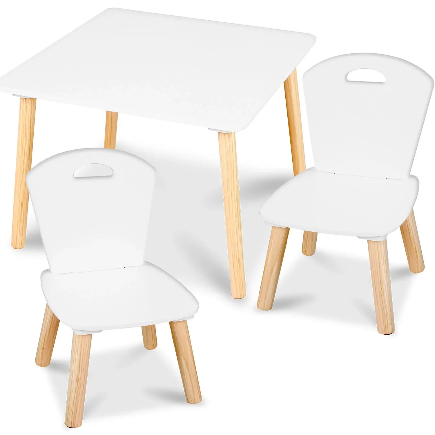 Набор стол + 2 стульчика Ricokids RC-848 (White/Natural) - 2