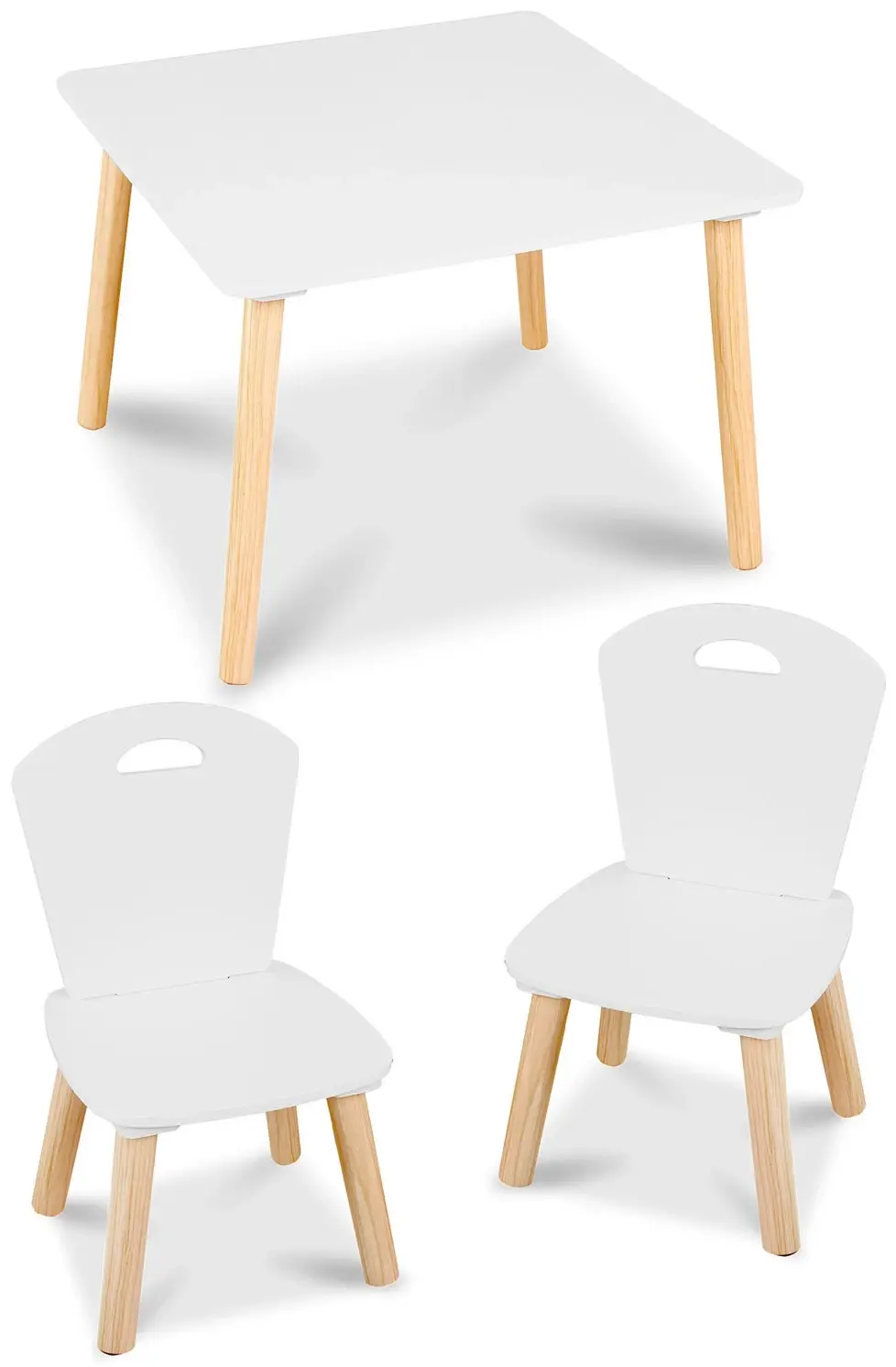 Набор стол + 2 стульчика Ricokids RC-848 (White/Natural) - 3