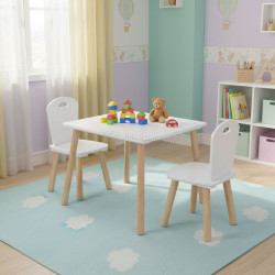Набор стол + 2 стульчика Ricokids RC-848 (White/Natural)