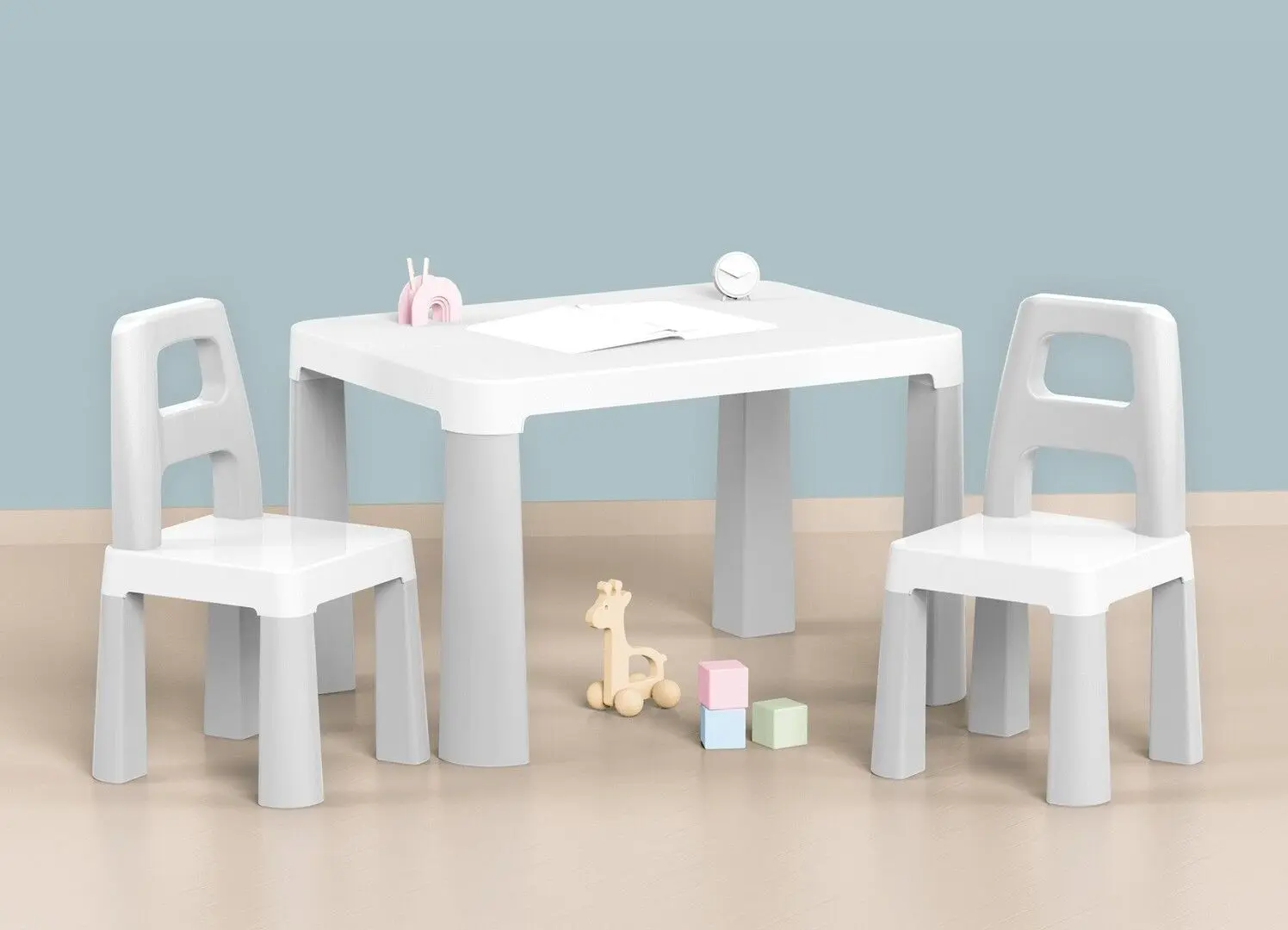 Set masa+2 scaunele TechnoK 0150 (White/Grey)