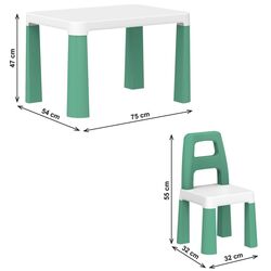 Набор стол+2 стульчика TechnoK 0440 (White/Green) Thumb