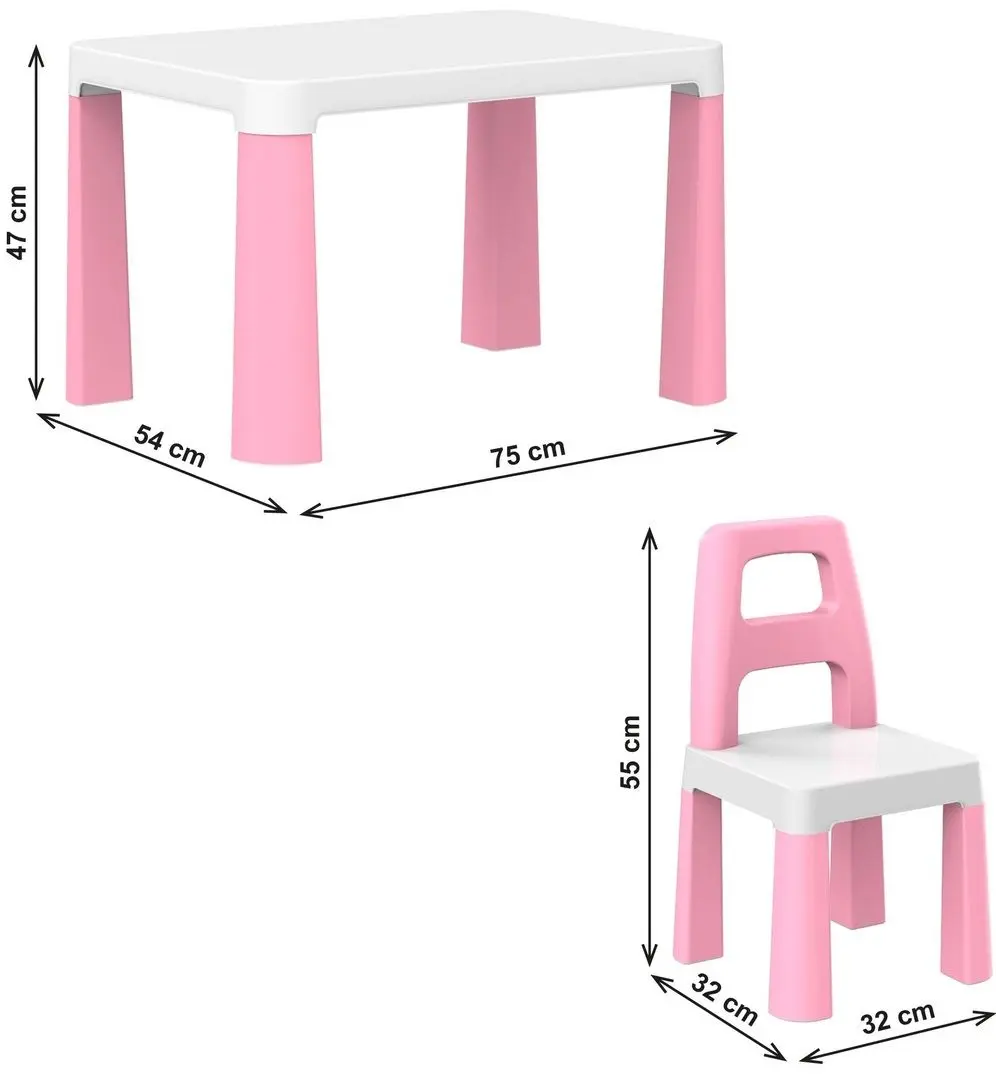 Набор стол+2 стульчика TechnoK 0457 (White/Pink)