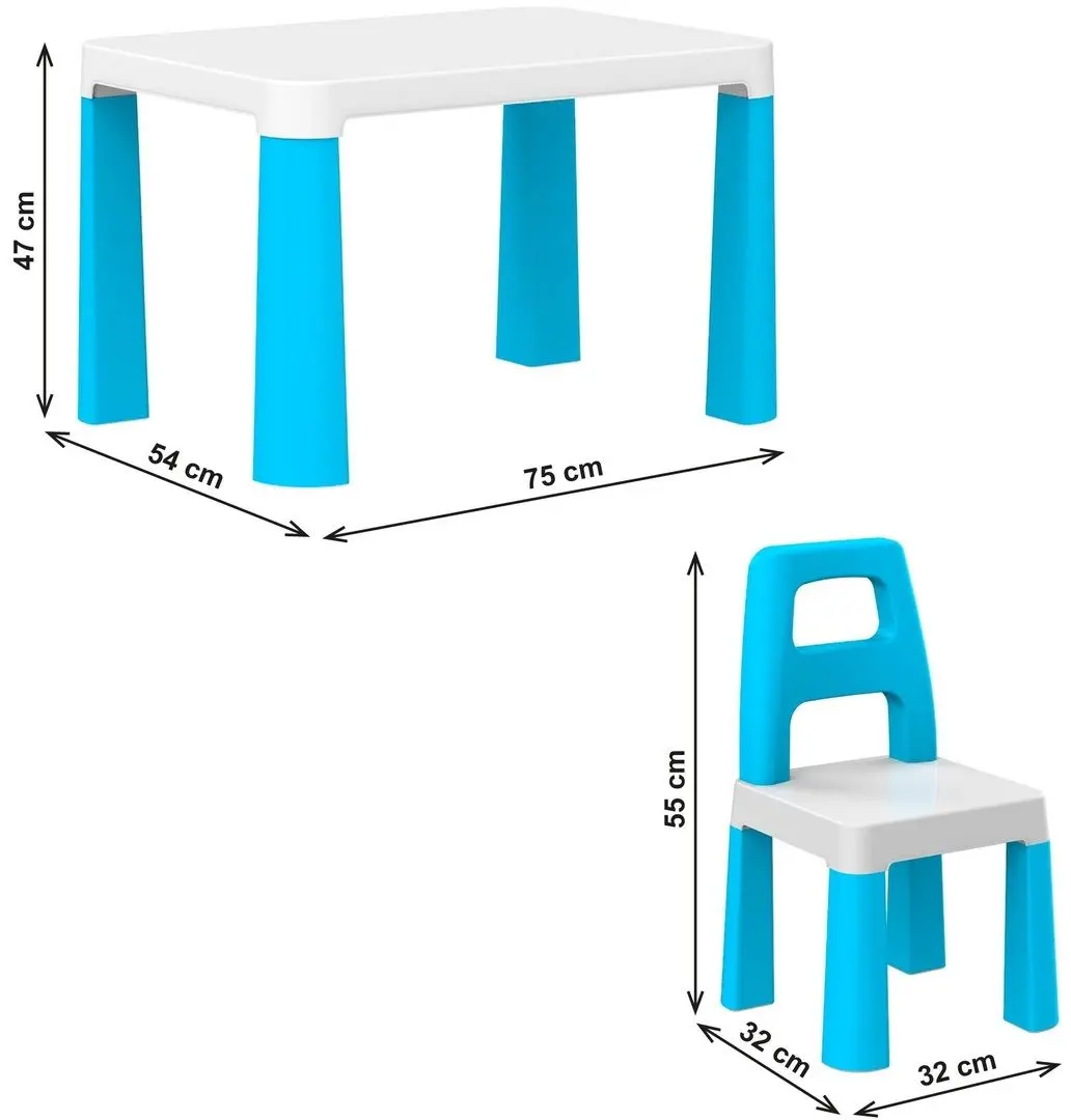 Набор стол+2 стульчика TechnoK 0471 (White/Blue)