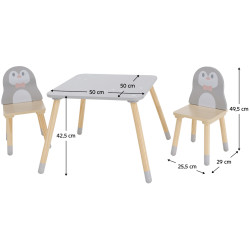 Набор стол + 2 стульчика Tempo Kondela Saver TYP 2 (Grey/Natural) Thumb