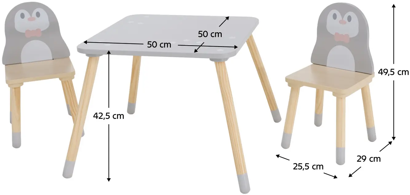Набор стол + 2 стульчика Tempo Kondela Saver TYP 2 (Grey/Natural) - 12