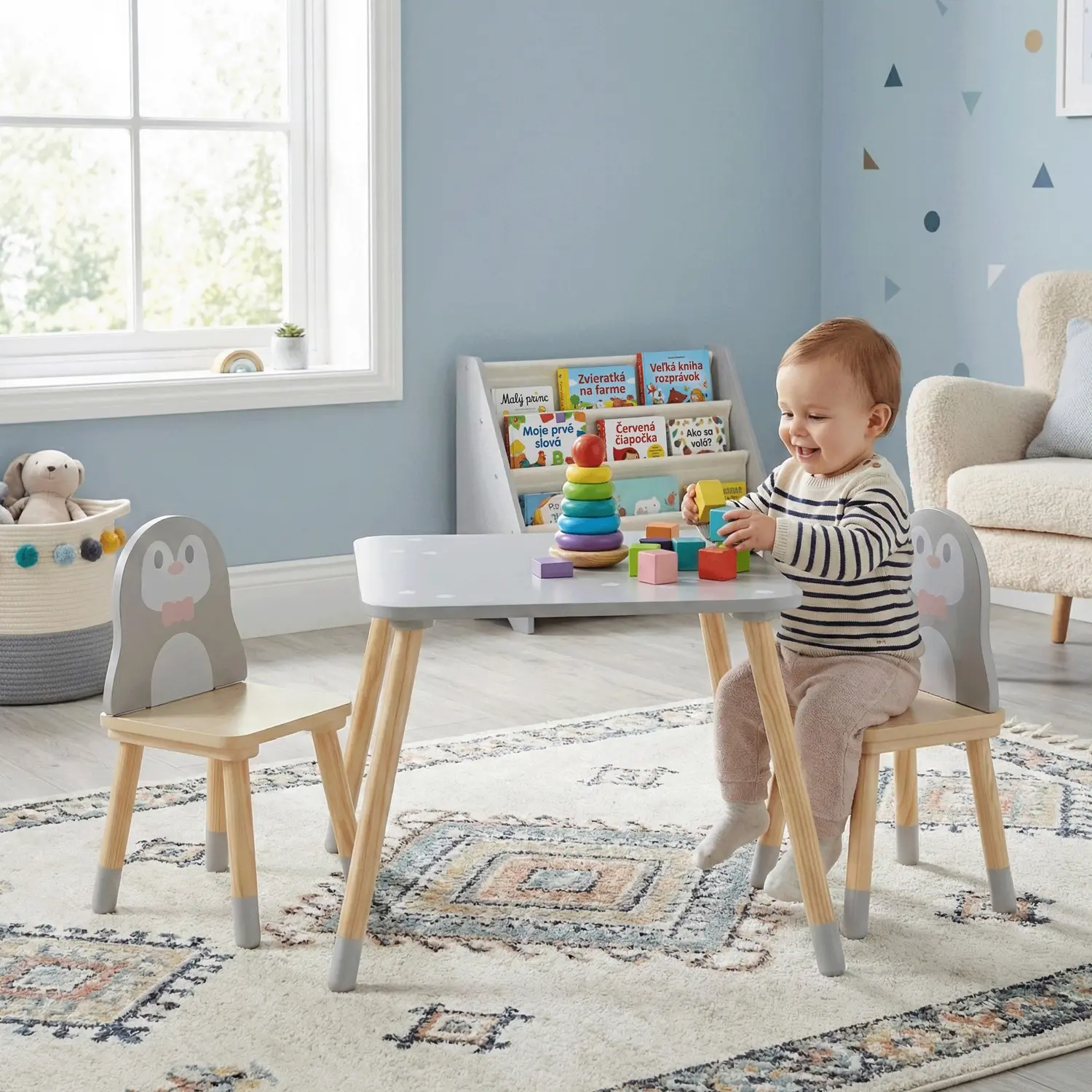 Набор стол + 2 стульчика Tempo Kondela Saver TYP 2 (Grey/Natural) - 13