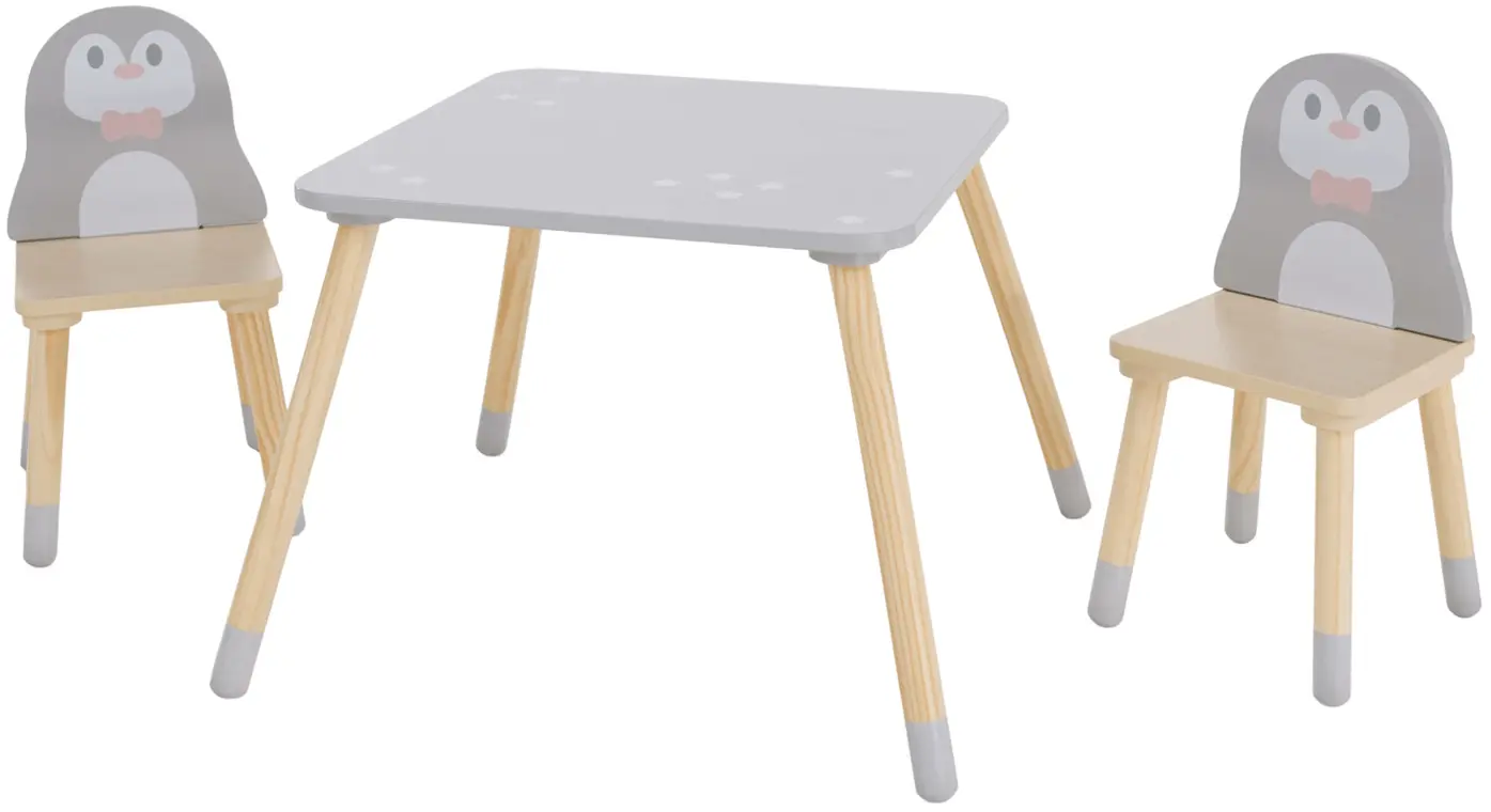 Набор стол + 2 стульчика Tempo Kondela Saver TYP 2 (Grey/Natural) - 3