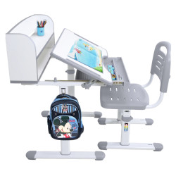 Set masa + scaun Tempo Kondela Zion (Grey/White) Thumb