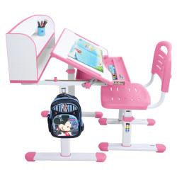 Set masa + scaun Tempo Kondela Zion (Pink/White) Thumb